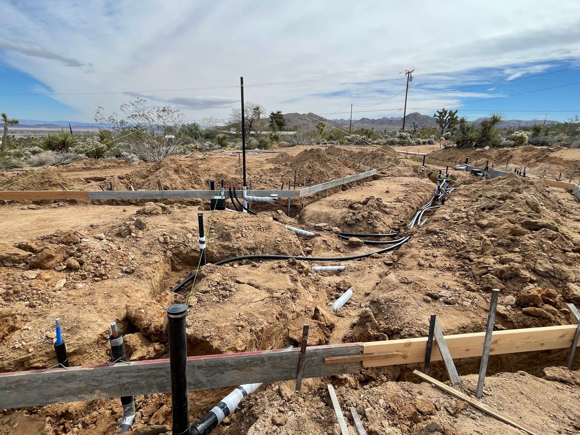 New construction plumbing in Joshua Tree desert