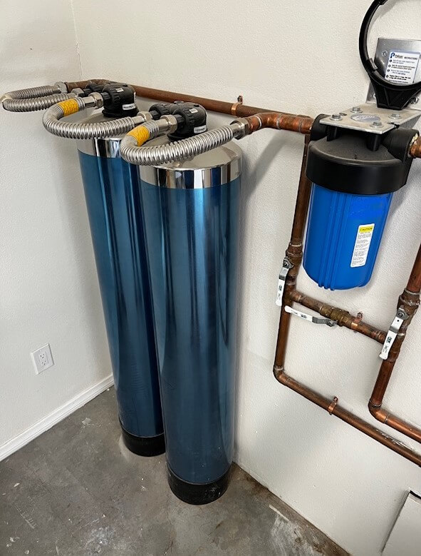 Whole-house water filtration with copper piping